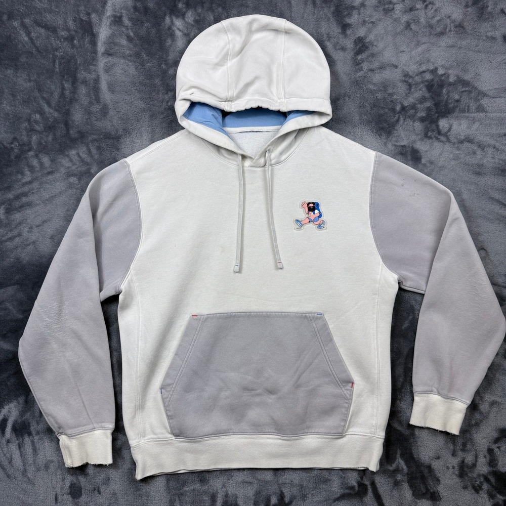 Nike ACG Hoodie Mens Large White Grey Colorblock Hike Man Embroidered Pullover